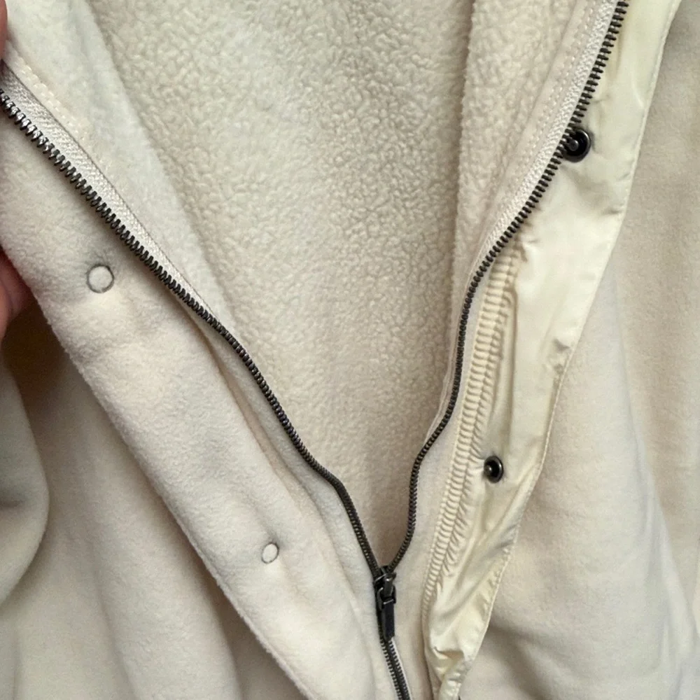 Ralph Lauren Womens Cream Sherpa Fleece Winter Hooded Jacket OUTDOOR XL WARM‎